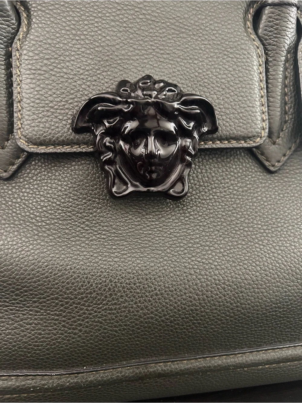 VERSACE Palazzo Empire charcoal green black Medusa crossbody satchel bag - Picture 2 of 11